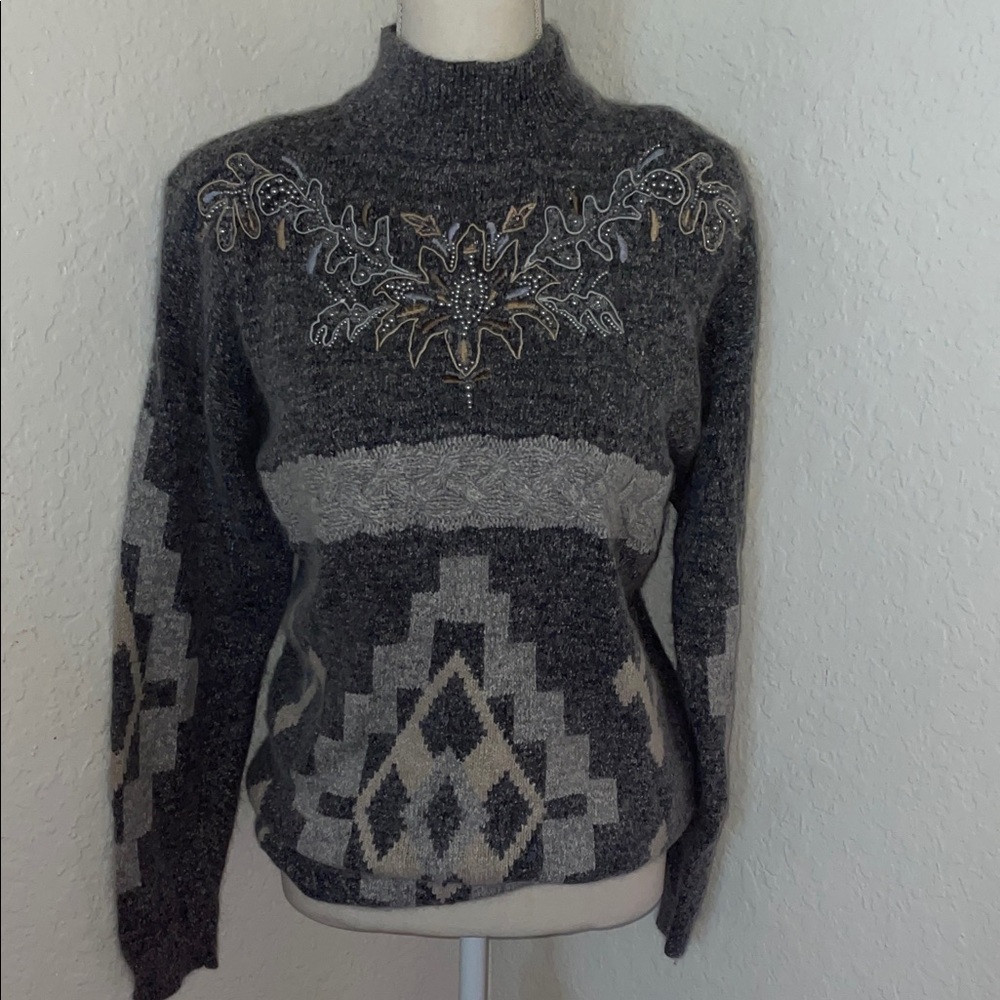 Gray Patterned Women's Santoria Sweater